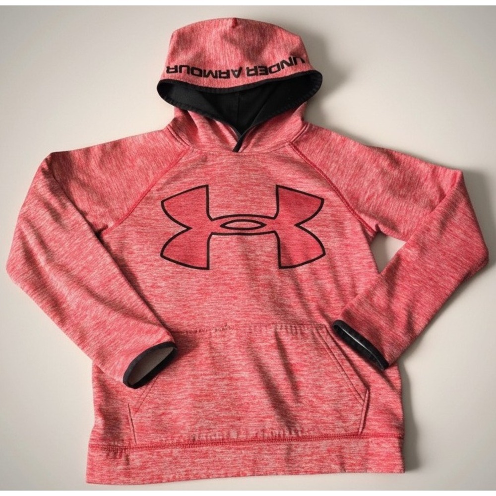 Under Armour Youth YMD Loose Pullover Hoodie Pink Logo Sweatshirt Girls Boys‎